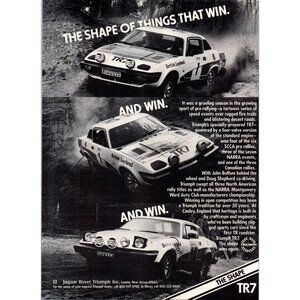 1979 Triumph TR7 TR-7 Sports Car Vintage Print Ad Rally Race Racing Wall Art